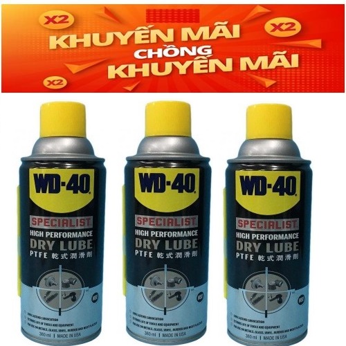 Dầu nhờn khô tác dụng cao WD-40 Specialist High Performance Dry Lube PTFE 350047 360ml - 39099652
