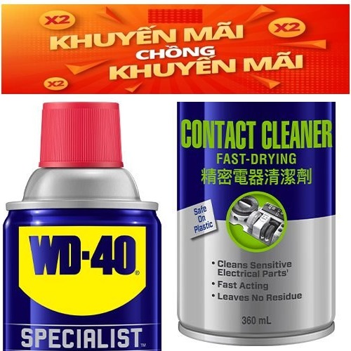Chai xịt vệ sinh bo mạch, mạch điện WD-40 Specialist Fast Drying Contact Cleaner 350016 360ml - 39099653