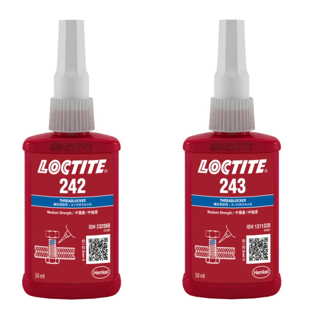 So sánh Keo dán khoá ren Loctite 242 và Loctite 243