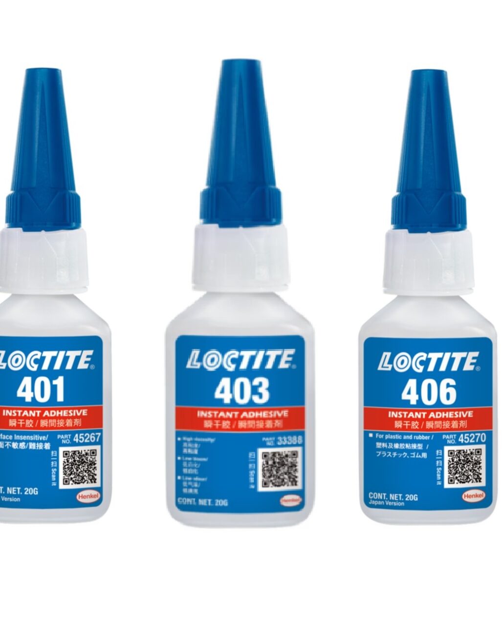 So sánh Keo dán nhanh khô Loctite 401, Loctite 403 và Loctite 406