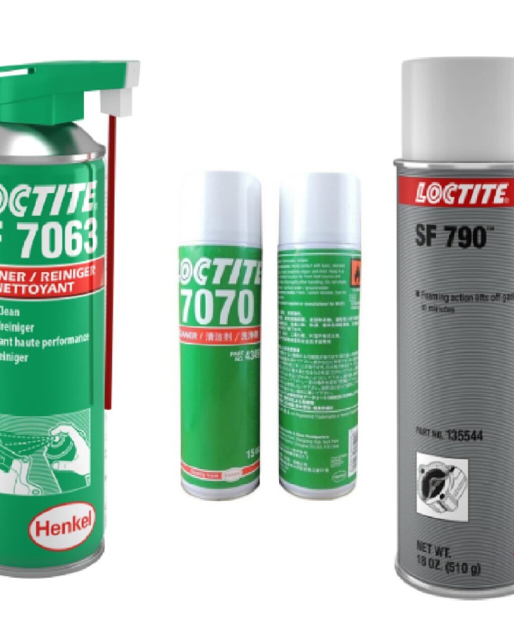 So sánh chất tẩy rửa Loctite SF 7070, Loctite SF 790 và Loctite SF 7063