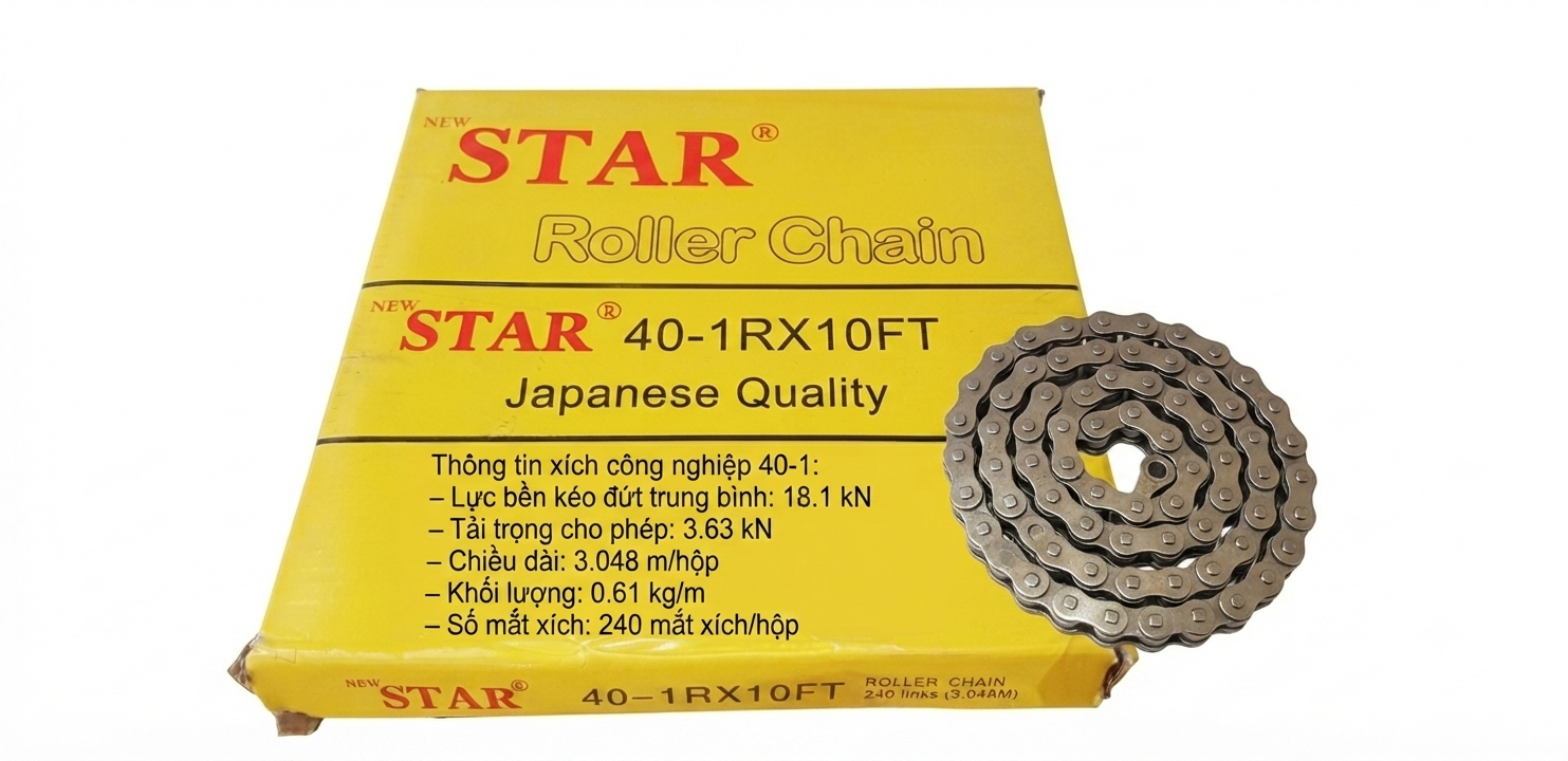 Xích đơn 40-1RS, xích thép đơn 1 dãy 40-1RS, xích 40-1RS