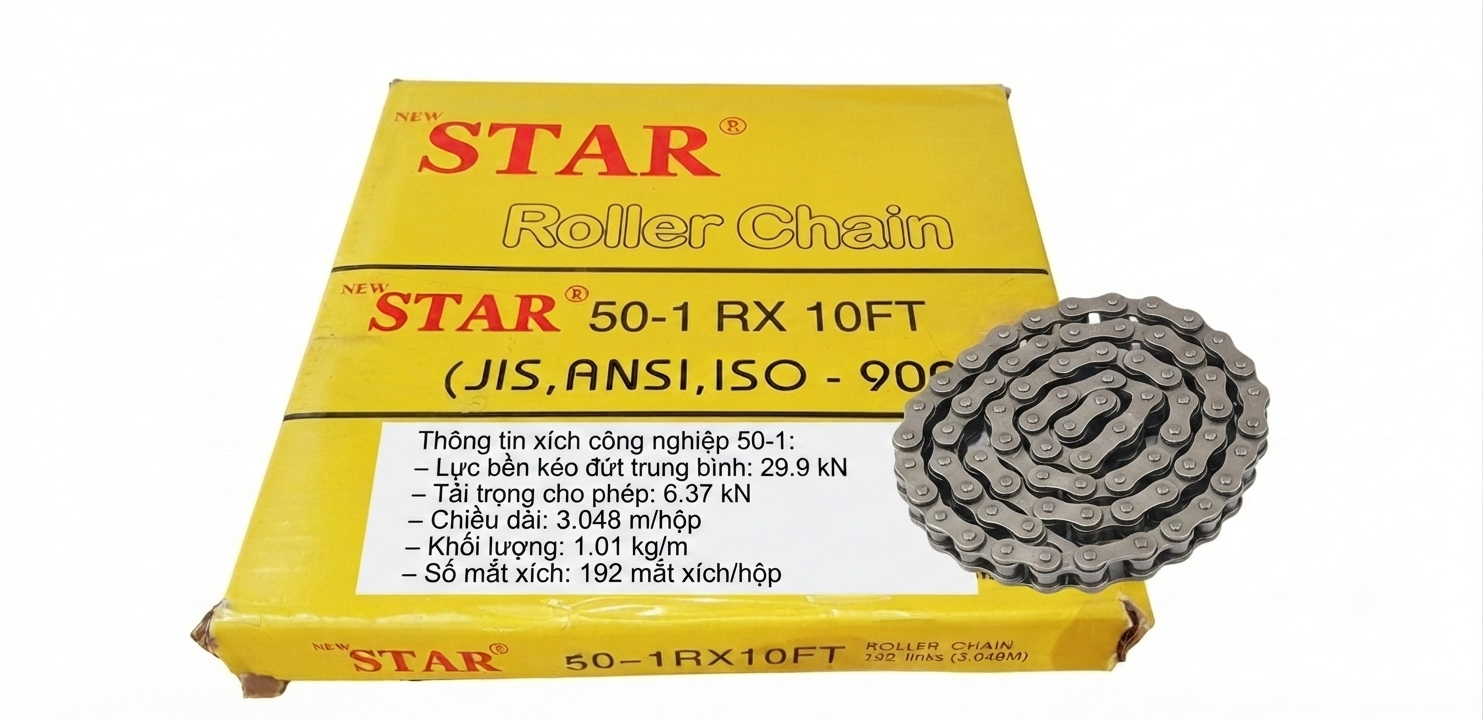 Xích đơn 50-1RS, xích thép đơn 1 dãy 50-1RS, xích 50-1RS