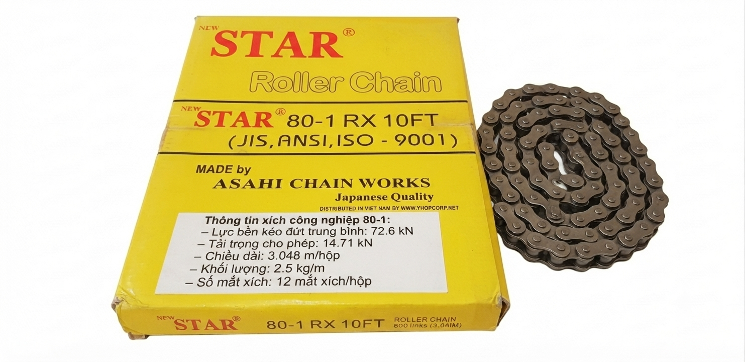 Xích đơn 80-1RS, xích thép đơn 1 dãy 80-1RS, xích 80-1RS